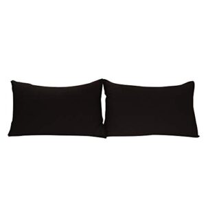 stretch pillowcases standard size 2 pack - micro jersey knit & ultra soft - set of 2 pillow cases, black