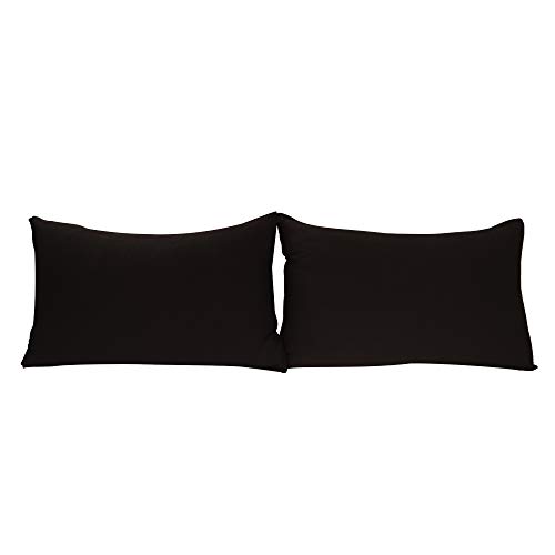 Stretch Pillowcases Standard Size 2 Pack - Micro Jersey Knit & Ultra Soft - Set of 2 Pillow Cases, Black