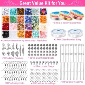 Cludoo Crystal Jewelry Making Kit with 24 Colors Crystal Beads Crystals for Jewelry Making Kit with Gemstone Beads,Jewelry Wire, Pendants, Earring Hooks Crystal Beads for Jewelry Making