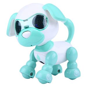 nitrip robot pet, educational gift walking sound puppy interactive smart dog, home for kids school girls(green)