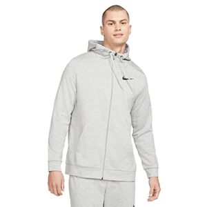 nike men dri-fit full-zip training hoodie (as1, alpha, xx_l, regular, regular, dark grey heather/black)