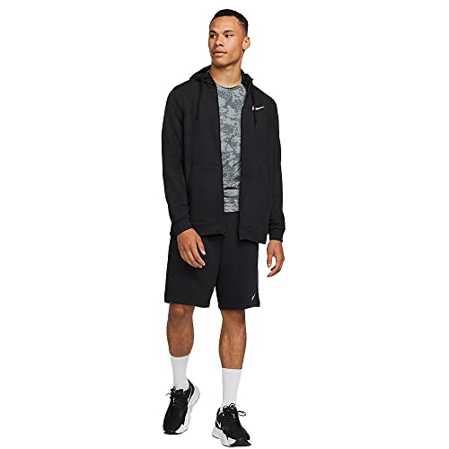 Nike Dri-FIT Men's Full-Zip Training Hoodie, Black/White, X-Large