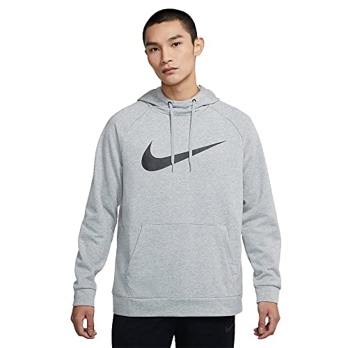 Nike Dri-FIT Men's Pullover Training Hoodie (X-Large, Dark Grey Heather/Black)