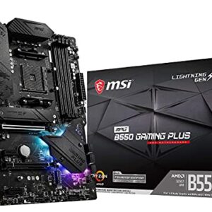 MSI MPG B550 Gaming Plus Computer Gaming Motherboard (AMD AM4, Ryzen 5000 & 3000 Series, DDR4, PCIe 4.0, SATA 6Gb/s, M.2, USB 3.2 Gen 2, HDMI/DP, ATX) AMD PC Motherboards (Renewed)