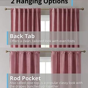 HLC.ME Lopez Velvet Premium Soft Light Filtering Back Tab Rod Pocket Window Treatment Curtain Drapery Panels for Bedroom & Living Room - Set of 2 Panels (54 x 84 inches Long, Blush Pink)