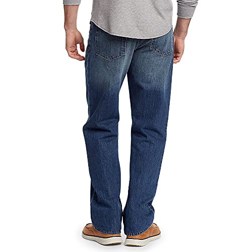Eddie Bauer Men's Authentic Jeans - Relaxed, Faded Indigo, 34W x 32L