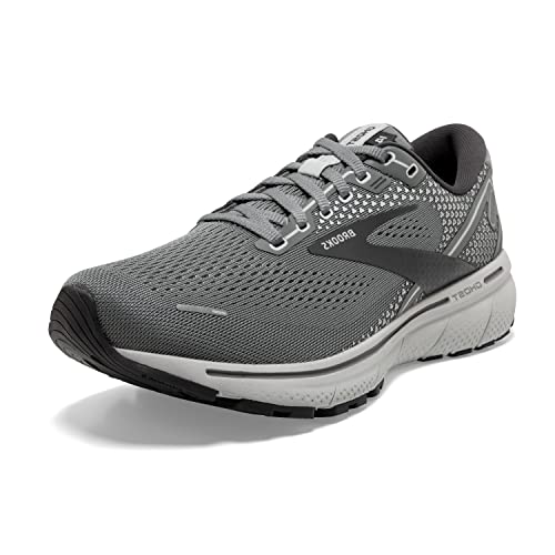 Brooks Ghost 14 Sneakers for Men Offers Soft Fabric Lining, Plush Tongue and Collar, and L Lace-Up Closure Shoes Grey/Alloy/Oyster 13 D - Medium