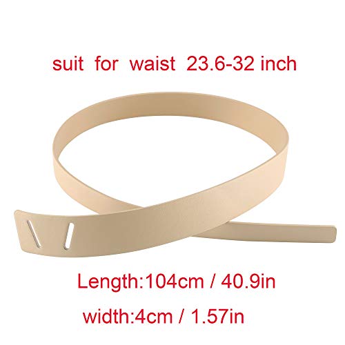 Ayliss Women Fashion Leather Belt for Jeans Jumpsuit Coat Dress Belt Faux Leather Waistband Tie Knot Waist Belt (Beige)