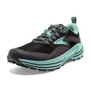 brooks women's cascadia 16 trail running shoe - black/ebony/yucca - 8.5 wide