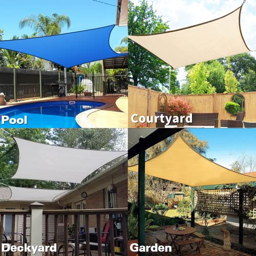 KANAGAWA Sun Shade Sail 10'x10' Rust Red Square UV Block Canopy Awning Shelter Fabric Cloth Screen for Outdoor Patio Garden Backyard Activities