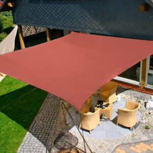 kanagawa sun shade sail 10'x10' rust red square uv block canopy awning shelter fabric cloth screen for outdoor patio garden backyard activities