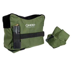 ghost concealment shooting rest bags front & rear rifle support bags - sand bag stand holders for rifles, shooting, range and hunting - pistol shooting bag - unfilled
