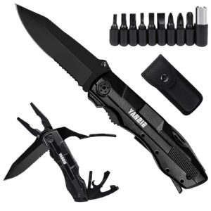 multitool pocket knife with switch blades, can opener, wire cutter, plier screwdrivers, fishing knife for camping hunting, chrismas/birthday gifts for men/dad/kids