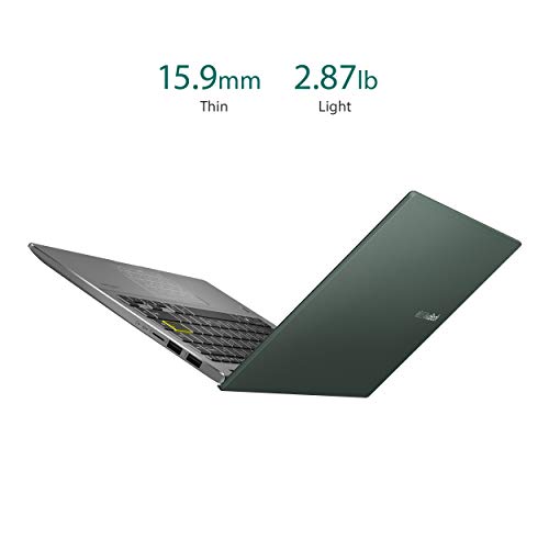 ASUS VivoBook S14 S435 Thin and Light Laptop, 14” FHD Display, Intel Evo platform, i7-1165G7 CPU, 8GB LPDDR4X RAM, 512GB PCIe SSD, Thunderbolt 4, AI noise-cancellation, Deep Green, S435EA-BH71-GR