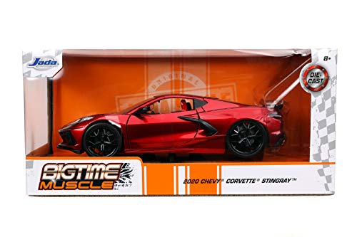 Jada Toys Bigtime Muscle 1:24 2020 Chevy Corvette Stingray Die-cast Car Candy Red, Toys for Kids and Adults