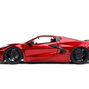 Jada Toys Bigtime Muscle 1:24 2020 Chevy Corvette Stingray Die-cast Car Candy Red, Toys for Kids and Adults