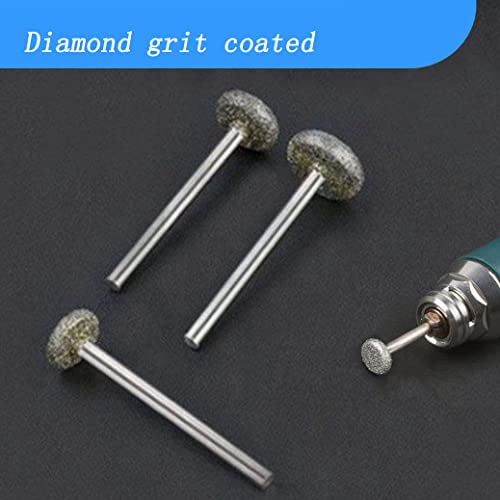 Luo ke 10 Pcs Round Shape Diamond Mounted Grinding Head Burrs for Rotary Tools with 1/8 Inch Shank