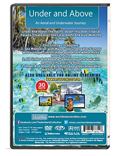 Ocean and Underwater DVD - Under And Above The Pacific Ocean - Fly Over Tropical Paradise - Row over Coral Reefs and Dive With The Turtles