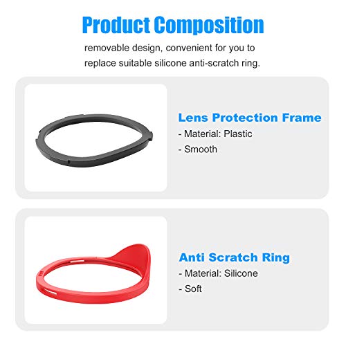 AMVR [Pro Version] Lens Anti-Scratch Ring Protecting Myopia Glasses from Scratching VR Headset Lens Compatible for Meta Quest 2, Quest, Rift S or Meta Go, with Preventing Light-Leaking Design