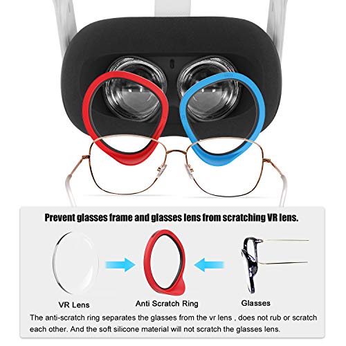 AMVR [Pro Version] Lens Anti-Scratch Ring Protecting Myopia Glasses from Scratching VR Headset Lens Compatible for Meta Quest 2, Quest, Rift S or Meta Go, with Preventing Light-Leaking Design