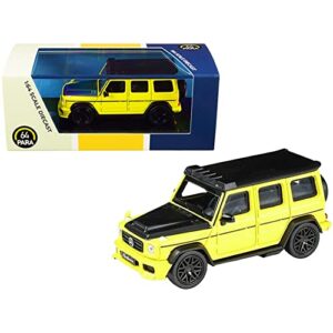 paragon models mercedes amg g63 liberty walk wagon bright yellow with black hood and top 1/64 diecast model car by paragon pa-55164