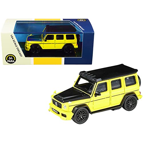 Paragon Models Mercedes AMG G63 Liberty Walk Wagon Bright Yellow with Black Hood and Top 1/64 Diecast Model Car by Paragon PA-55164