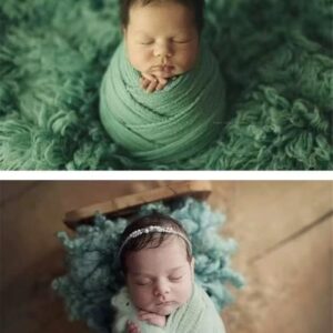 RUZHILING Newborn Baby Photography Stretch Wrap Newborn Photo Blanket Newborn Photography Props for Boy Girl Photoshoot Swaddle (White)
