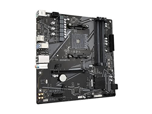 GIGABYTE B550M DS3H AC (AM4 AMD/B550/Micro ATX/Dual M.2/SATA 6Gb/s/USB 3.2 Gen 1/PCIe 4.0/HMDI/DVI/DDR4/Motherboard)