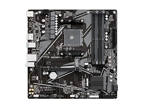 GIGABYTE B550M DS3H AC (AM4 AMD/B550/Micro ATX/Dual M.2/SATA 6Gb/s/USB 3.2 Gen 1/PCIe 4.0/HMDI/DVI/DDR4/Motherboard)