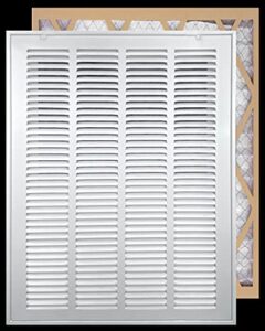 handua 20"w x 25"h [duct opening size] filter included steel return air filter grille [removable door] for 1" filters, vent cover grill, white, outer dimensions: 22 5/8"w x 27 5/8"h for 20x25 opening