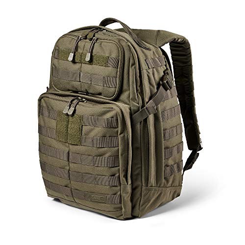 5.11 Tactical Backpack â€“ Rush 24 2.0 â€“ Military Molle Pack, CCW and Laptop Compartment, 37 Liter, Medium, Style 56563, Ranger Green