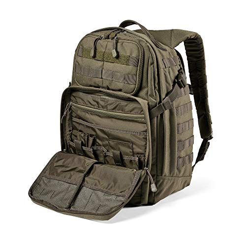 5.11 Tactical Backpack â€“ Rush 24 2.0 â€“ Military Molle Pack, CCW and Laptop Compartment, 37 Liter, Medium, Style 56563, Ranger Green