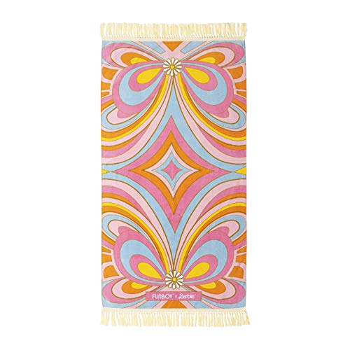 FUNBOY & Malibu Barbie Luxury Dream Oversized Beach Towel, Perfect For A Summer Pool Party 72.00" x 35.00"