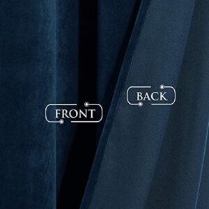 StangH Velvet Curtains 120 inches Long - Blackout Thermal Insulated Hight Ceiling Tall Curtains Backdrops, Privacy Room Divider Drapes for Cottage/Villa/Parlor, Navy Blue, W100 x L120, 1 Panel