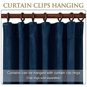 StangH Velvet Curtains 120 inches Long - Blackout Thermal Insulated Hight Ceiling Tall Curtains Backdrops, Privacy Room Divider Drapes for Cottage/Villa/Parlor, Navy Blue, W100 x L120, 1 Panel