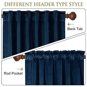 StangH Velvet Curtains 120 inches Long - Blackout Thermal Insulated Hight Ceiling Tall Curtains Backdrops, Privacy Room Divider Drapes for Cottage/Villa/Parlor, Navy Blue, W100 x L120, 1 Panel