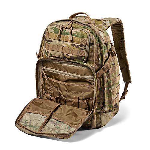 5.11 Tactical Backpack â€“ Rush 24 2.0 â€“ Military Molle Pack, CCW and Laptop Compartment, 37 Liter, Medium, Style 56564, Multicam