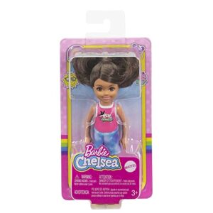 Barbie Chelsea Doll, Small Doll with BRUNETTE Hair in Ponytail Wearing Removable Skirt & Shoes
