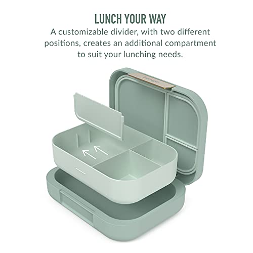 Bentgo® Modern - Versatile 4-Compartment Bento-Style Lunch Box, Leak-Resistant, Ideal for On-the-Go Balanced Eating - BPA-Free, Matte Finish and Ergonomic Design (Mint Green)