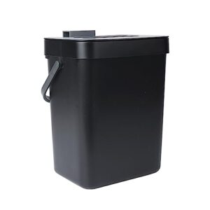 vigind hanging small trash can with lid under sink for kitchen, 5 l/ 1.3 gallons plastic waste basket,food waste bin,kitchen compost bin for counter top,bathroom/office (black)
