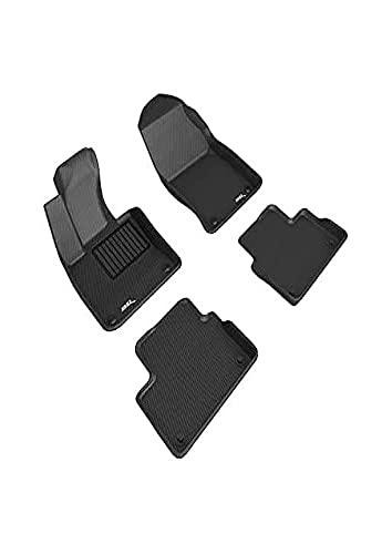 3D MAXpider Custom Fit Kagu Floor Mat (Black) Compatible with Volvo S60/V60 Plug-in Hybrid 2019-2023 - Full Set