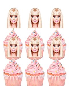 party toppers barbie decoration party kit, decoration for birthday party theme barbi garland, cake barbie topper decoration for table centerpieces, dessert toppers