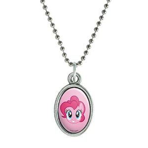 graphics & more my little pony pinkie pie face antiqued oval charm pendant with chain