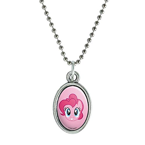 GRAPHICS & MORE My Little Pony Pinkie Pie Face Antiqued Oval Charm Pendant with Chain