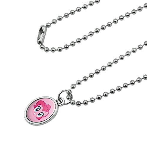 GRAPHICS & MORE My Little Pony Pinkie Pie Face Antiqued Oval Charm Pendant with Chain