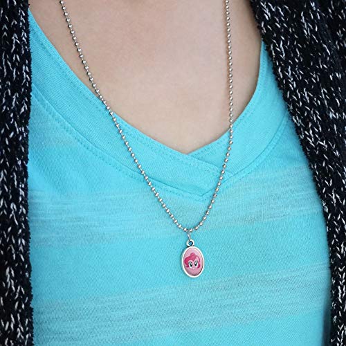 GRAPHICS & MORE My Little Pony Pinkie Pie Face Antiqued Oval Charm Pendant with Chain