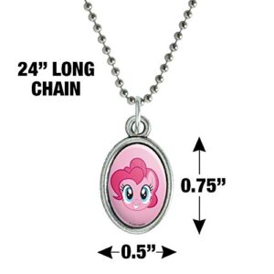 GRAPHICS & MORE My Little Pony Pinkie Pie Face Antiqued Oval Charm Pendant with Chain