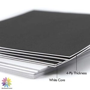 Mat Board Center, 10 Pack, Uncut Mat Backing Board Matboard - Full Sheet - for Art, Prints, Photos, Prints and More (White/Black Color, 8x10)