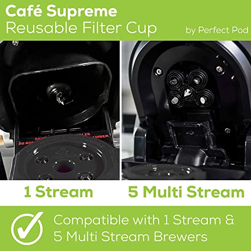 Perfect Pod Cafe Supreme Reusable Single Serve Coffee Filter Cup - Compatible with Keurig K Supreme (Plus) Coffee Maker