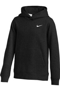 nike youth fleece pullover hoodie (black, small)